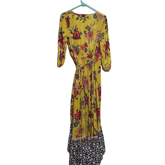 Farm Rio SunLit Floral Maxi Wrap Dress Size XS - Picture 3 of 4